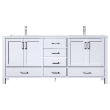 Jacques Modern White 72" Double Vanity With Quartz Top