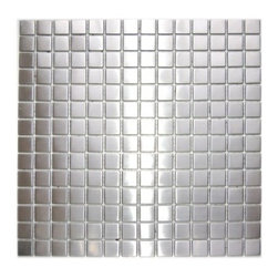 Eden Mosaic Tile Medium Square Mosaic Stainless Steel Tile EMT_003-SIL-SM - Mosaic Tile