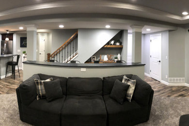 Inspiration for a shabby-chic style basement remodel in Detroit