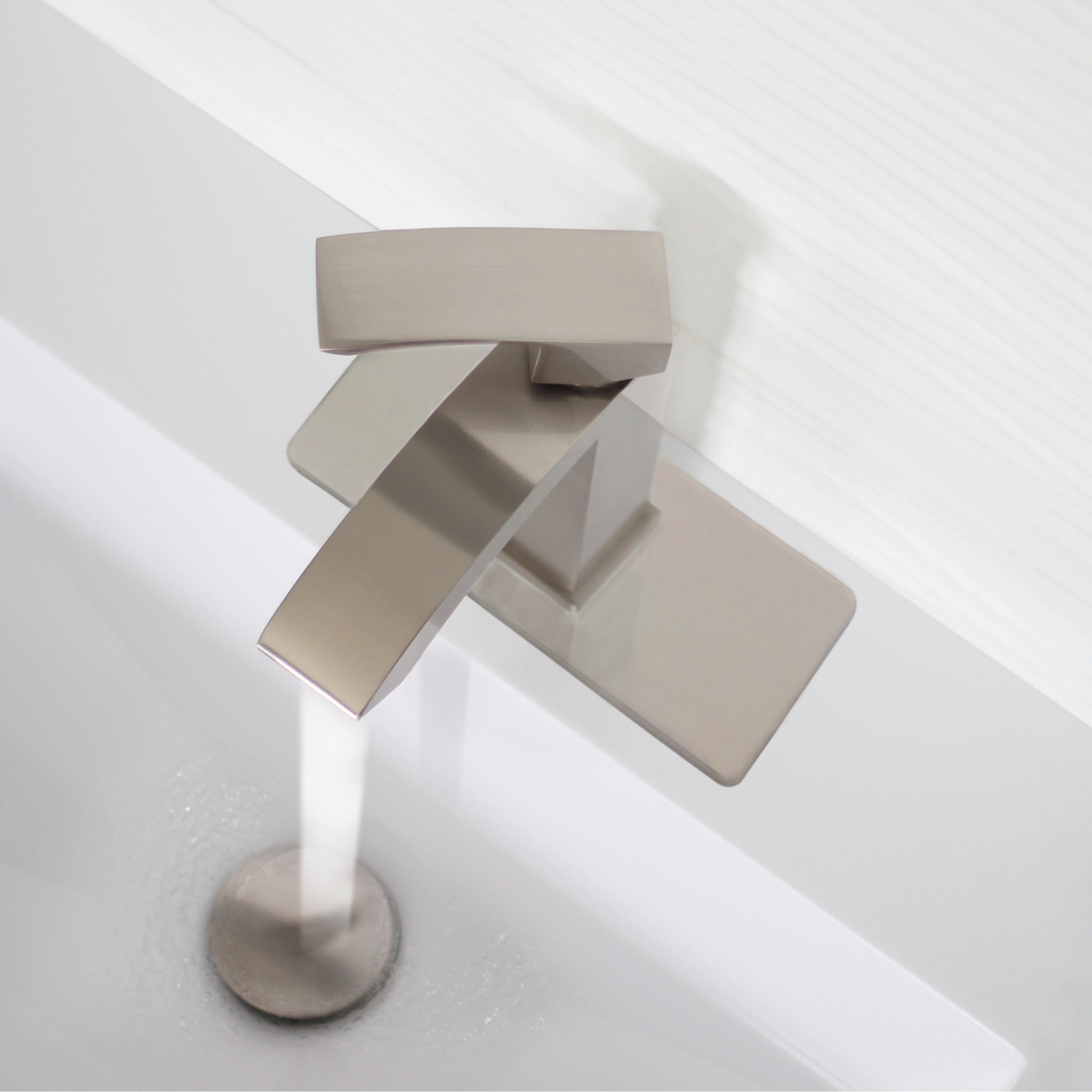 STYLISH 6 1/8" Brushed Nickel Bathroom Square Deck Plate