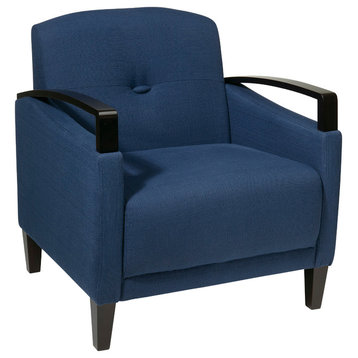 Main Street Chair in Woven Indigo Blue Fabric