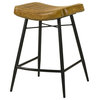Coaster Bayu Leather Upholstered Counter Height Stool Camel and Black