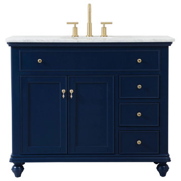 42" Single Bathroom Vanity, Blue, Vf12342Bl