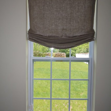 Living Room custom drapery and Roman Valances