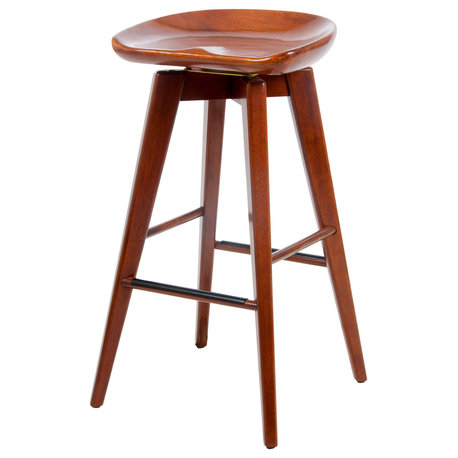 29" Bali Swivel Stool, Walnut