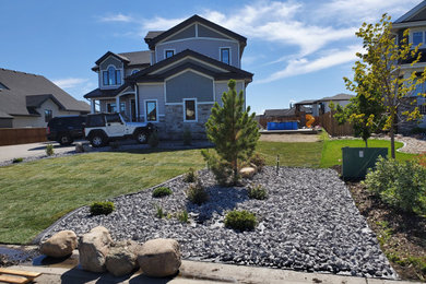 Inspiration for a large contemporary home design remodel in Calgary