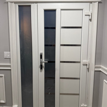 Modern upvc exterior metal-plastic door | Manux 8415 Milk silk| 42 x 80