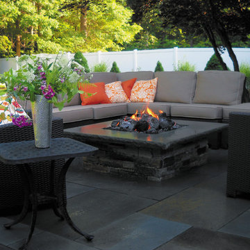 Patio with Bluestones & Fire Pit