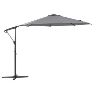 Offset Cantilever 11 Outdoor Patio Hanging Umbrella With Cross Base Contemporary Outdoor Umbrellas By Appearances International