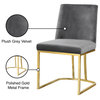 The Josephine Velvet Dining Chair, Gray and Gold (Set of 2)