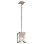 Designers Fountain - Designers Fountain 87430-AP Linares - One Light Mini Pendant - No. of Rods: 3  Shade Included: TRUE  Rod Length(s): 18.00  Warranty: 1 YearLinares One Light Mini Pendant Aged Platinum Crystal Prisms Glass *UL Approved: YES *Energy Star Qualified: n/a  *ADA Certified: n/a  *Number of Lights: Lamp: 1-*Wattage:100w Medium Base bulb(s) *Bulb Included:No *Bulb Type:Medium Base *Finish Type:Aged Platinum