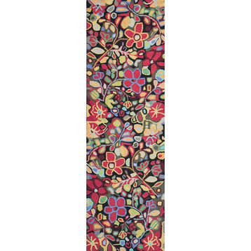 Wendy's Bouquet Wool Hand Tufted Rug, 2'6" X 8'
