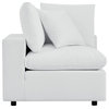 Modway Commix 5-Piece Modern Fabric Upholstered Patio Sectional Sofa in White