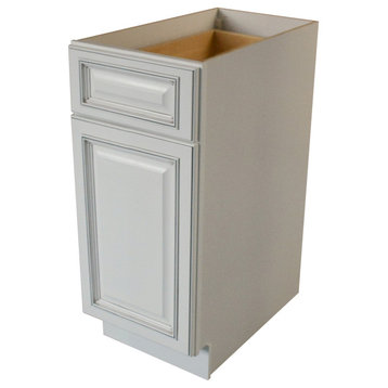 Sunny Wood RLB15-A Riley 15"W x 34-1/2"H Single Door Base Cabinet - White