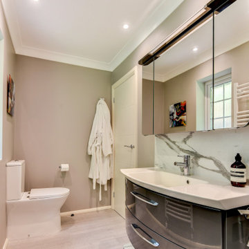 White Marble Bathroom in Worthing, West Sussex
