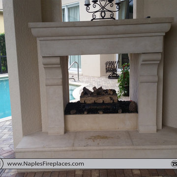 Two sided View thru outdoor fireplace