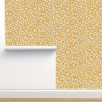 Limitless Walls - Mini Floral Field Yellow Wallpaper by Erin Kendal, Sample 12"x8" - Each roll of wallpaper is custom printed to order and has a fixed width that covers 24 inches of wall space.