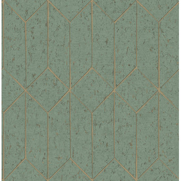 Hayden Mint Concrete Trellis Wallpaper Sample
