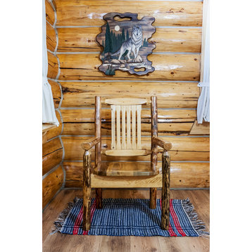 Glacier Country Collection Captain's Chair With Ergonomic Wooden Seat