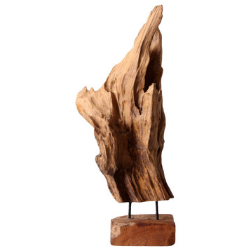 Consigned, Mid Century Wood Sculpture on Stand