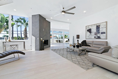 Trendy living room photo in Orange County