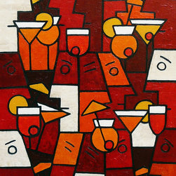 Cocktails with friends - SOLD - Paintings