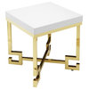 Sophia Side Table, White Lacquer and Gold
