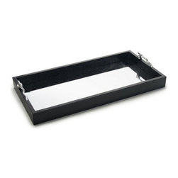 John Richard - Black Tray with Nickel Handles - Serving Trays