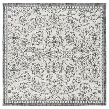 Safavieh Courtyard Cy8968-37612 Outdoor Rug, Gray and Black, 6'7"x6'7" Square