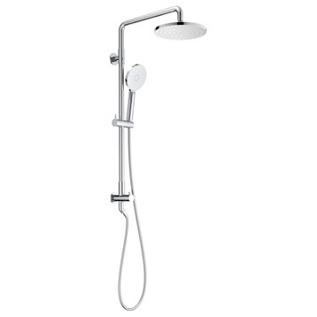 Circular Shower Column With Dual Function Shower Head, Chome, Without Rough in Valve