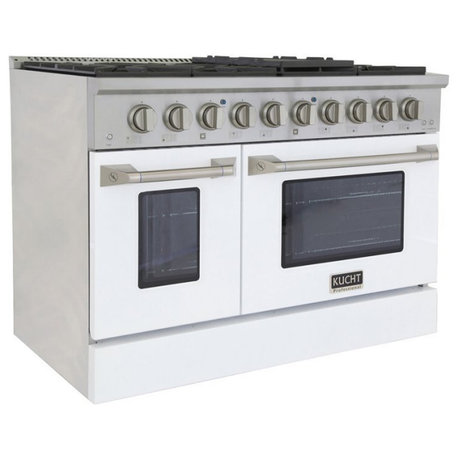 Kucht Professional 48" Stainless Steel Natural Gas Range in Silver/White