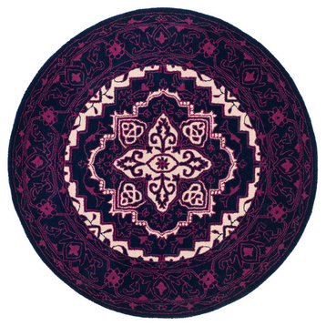 Safavieh Bellagio Collection BLG597 Rug, Purple/Ivory, 5' Round