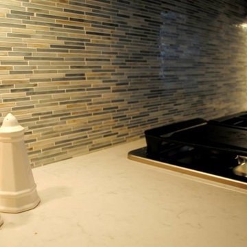 Kitchen Remodel with Maple White Cabinets and Quartz Countertops
