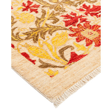 Arts and Crafts, Hand-Knotted Area Rug, 8'0"x10'0", Ivory