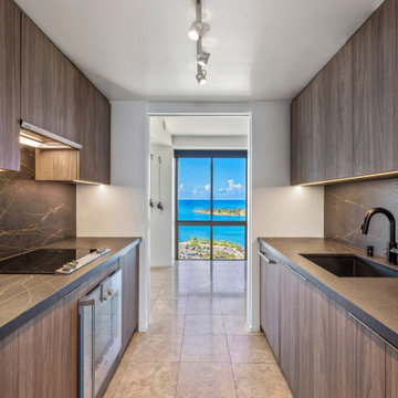 Honolulu Condo Galley Kitchen