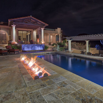 North Scottsdale Modern Backyard with Negative Edge Pool