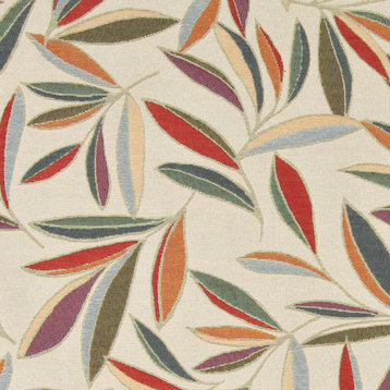 Red, Orange, Gold, Green, Blue, Leaf Contemporary Upholstery Fabric By The Yard