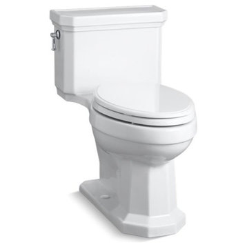 Kohler Kathryn 1-Piece Compact Elongated 1.28 GPF Toilet, Left-Hand Lever, White