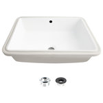 Stylish - STYLISH 20" Rectangular Undermount Ceramic Bathroom Sink, 2 Overflow Finishes - Upgrade bathroom d&eacute;cor effortlessly with this Stylish sink vessel. No need to spend a small fortune on pricey home decorators when you can simply get yourself this beautiful porcelain sink vessel, right? This modern sink basin will compliment your bathroom modern d&eacute;cor.