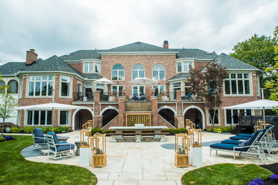 Inspiration for a transitional exterior home remodel in Cleveland