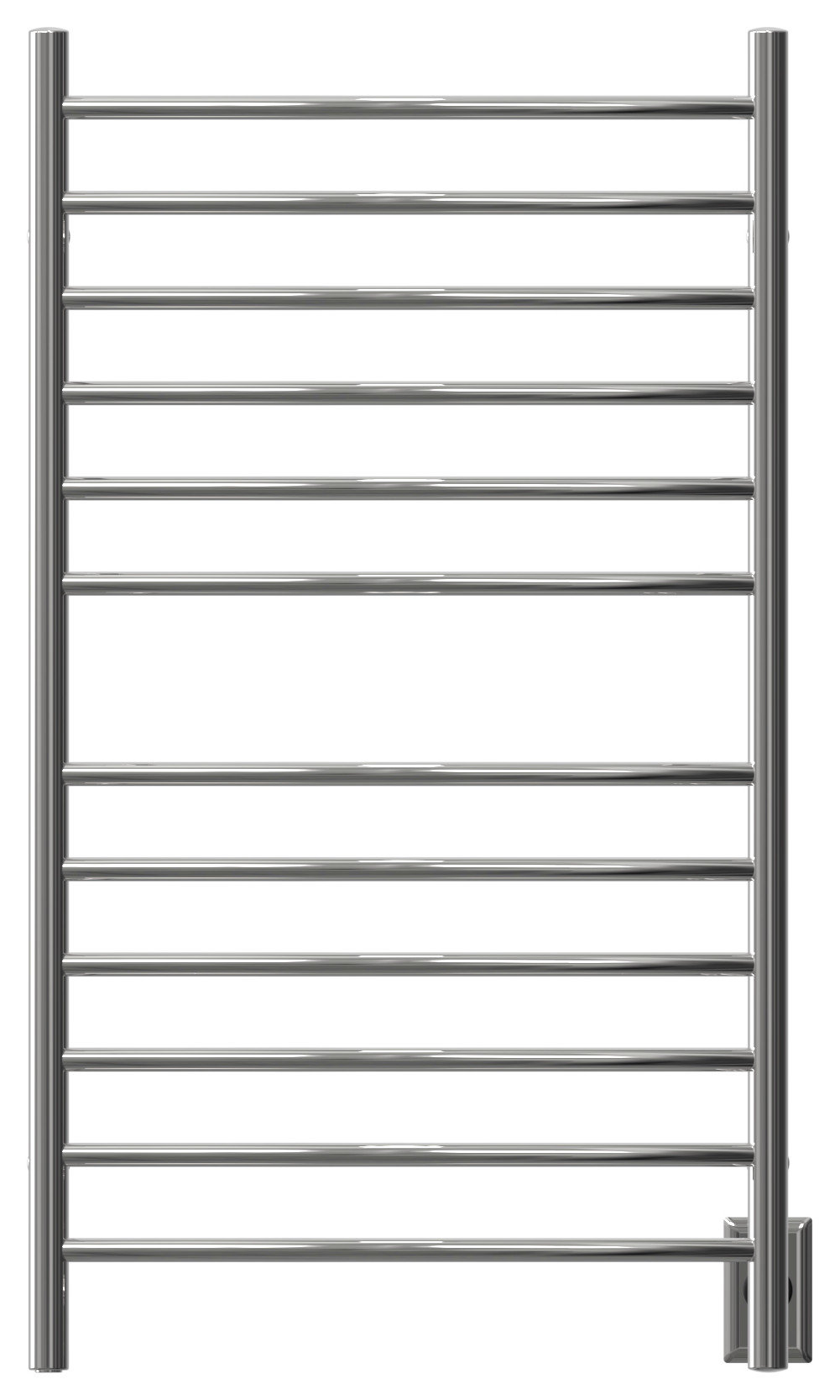 Radiant Large 12 Bar Hardwired/plug in combo Towel Warmer, Polished, Curved Bars