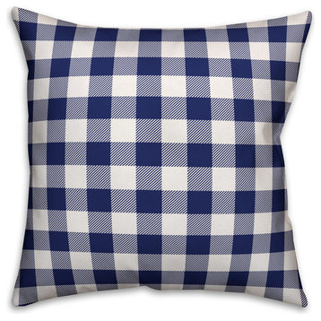 Red White and Blue Buffalo Check 18x18 Throw Pillow