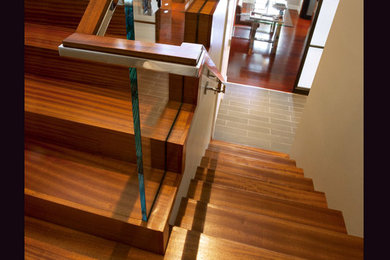 Inspiration for a modern staircase remodel in Boston