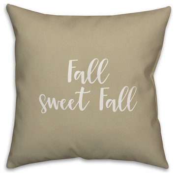 Fall Sweet Fall in Beige 18x18 Throw Pillow Cover