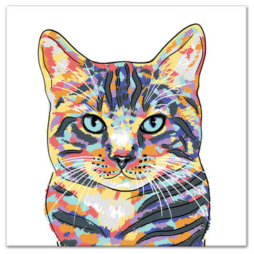 Watercolor Cat 24x24 Canvas Wall Art