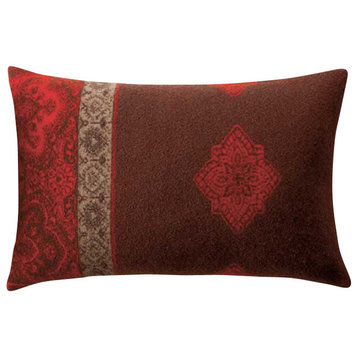 Boiled Wool Toile Pillow A TOILE2, Red