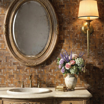 Numidia Limestone Arabesque Mosaic Tiles – Luxury Bathroom & Vanity Design