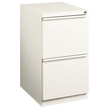 Hirsh 20" Deep 2 Drawer Metal Mobile File Cabinet - White - 12 units total