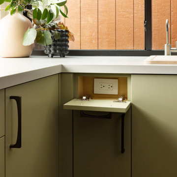 Hidden Electrical Outlet in Kitchen Cabinetry