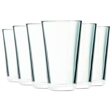 Mixing Colored Accent 16 oz Glasses set of 6, Bottom White